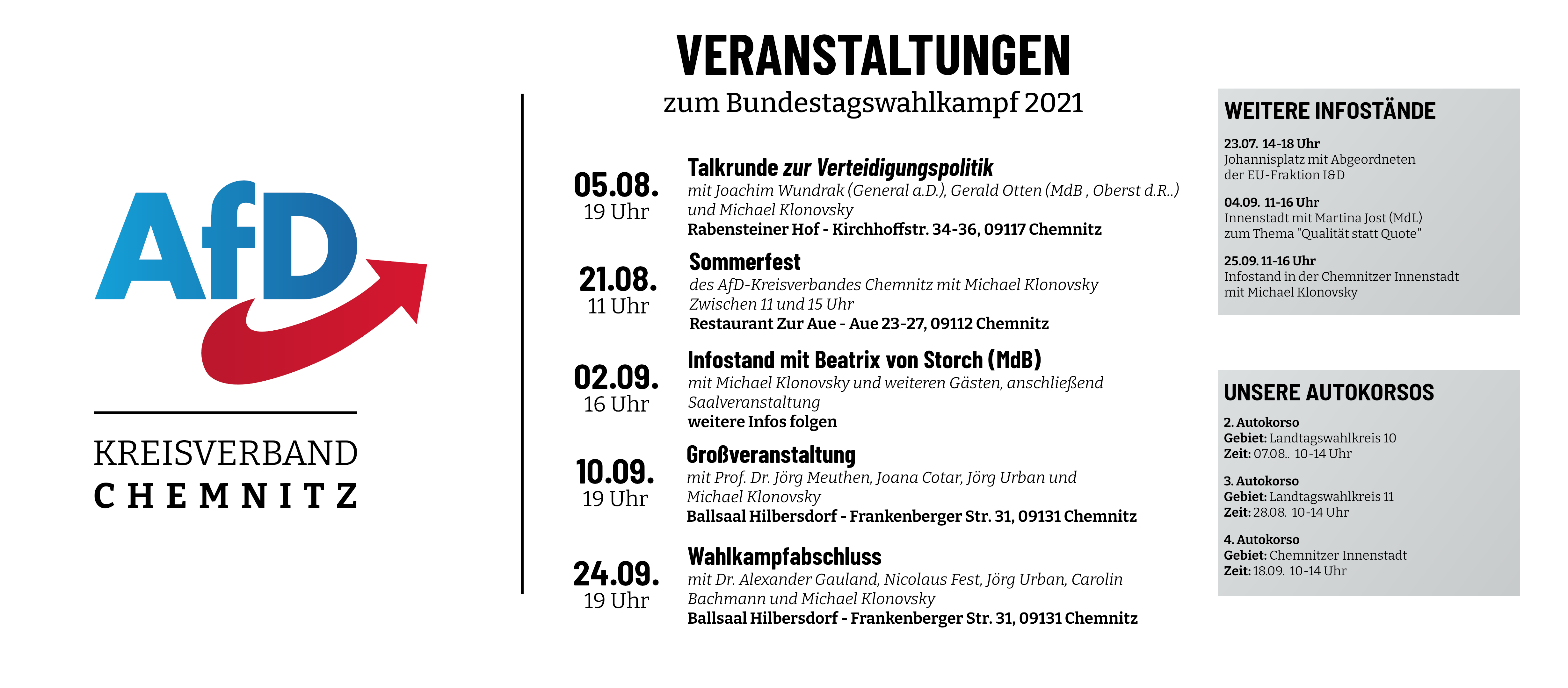 Veranstaltungsplan