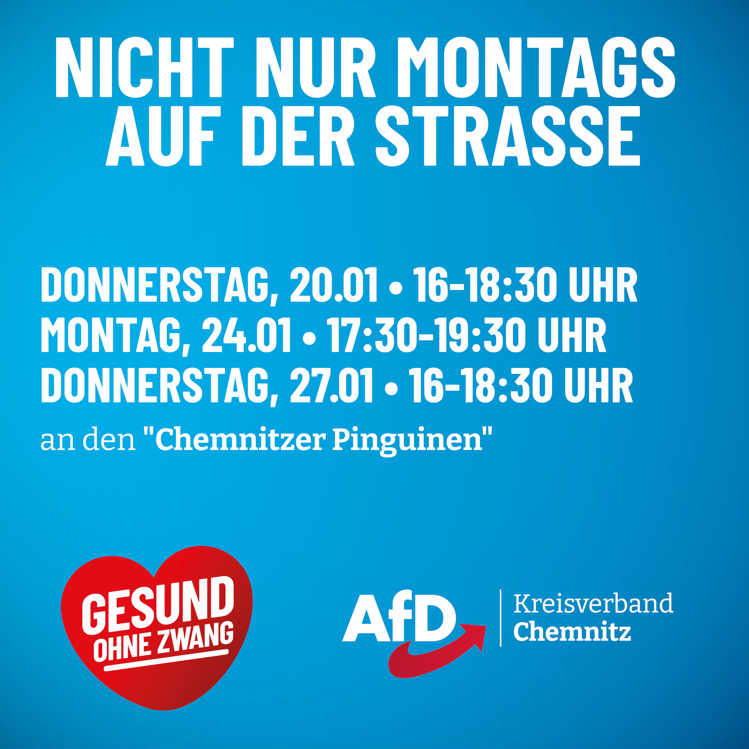 Flagge zeigen gegen den Zwang – und das nicht nur montags.