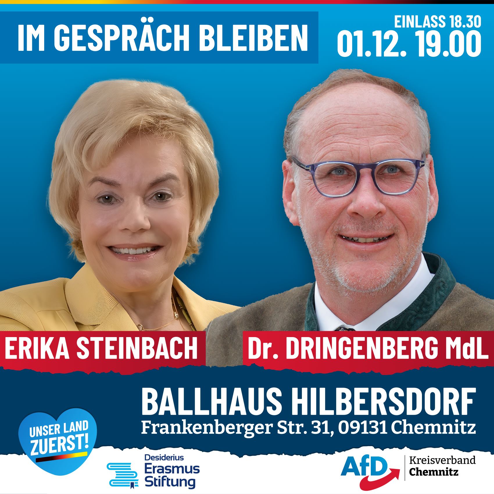 Im Gespräch bleiben - mit Erika Steinbach und Dr. Volker Dringenberg