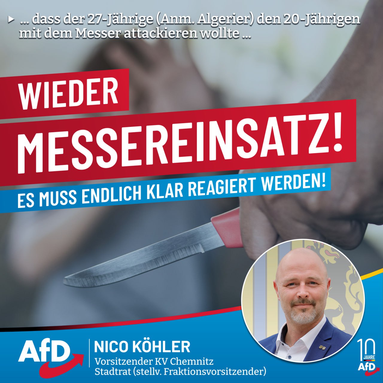 Wieder Messereinsatz – die Kriminalität durch Ausländer nimmt kein Ende!
