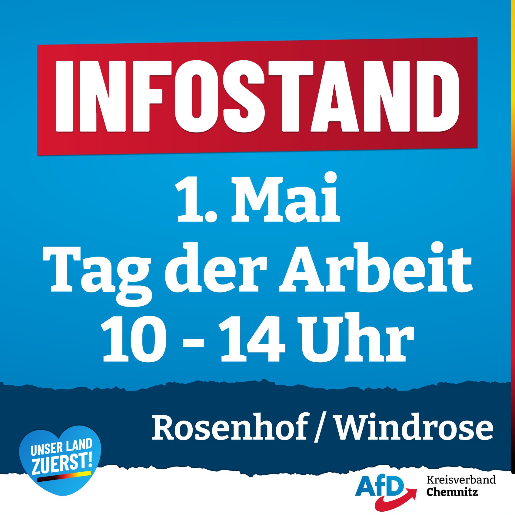 INFOSTAND am 1. Mai 2023 zum „Tag der Arbeit“