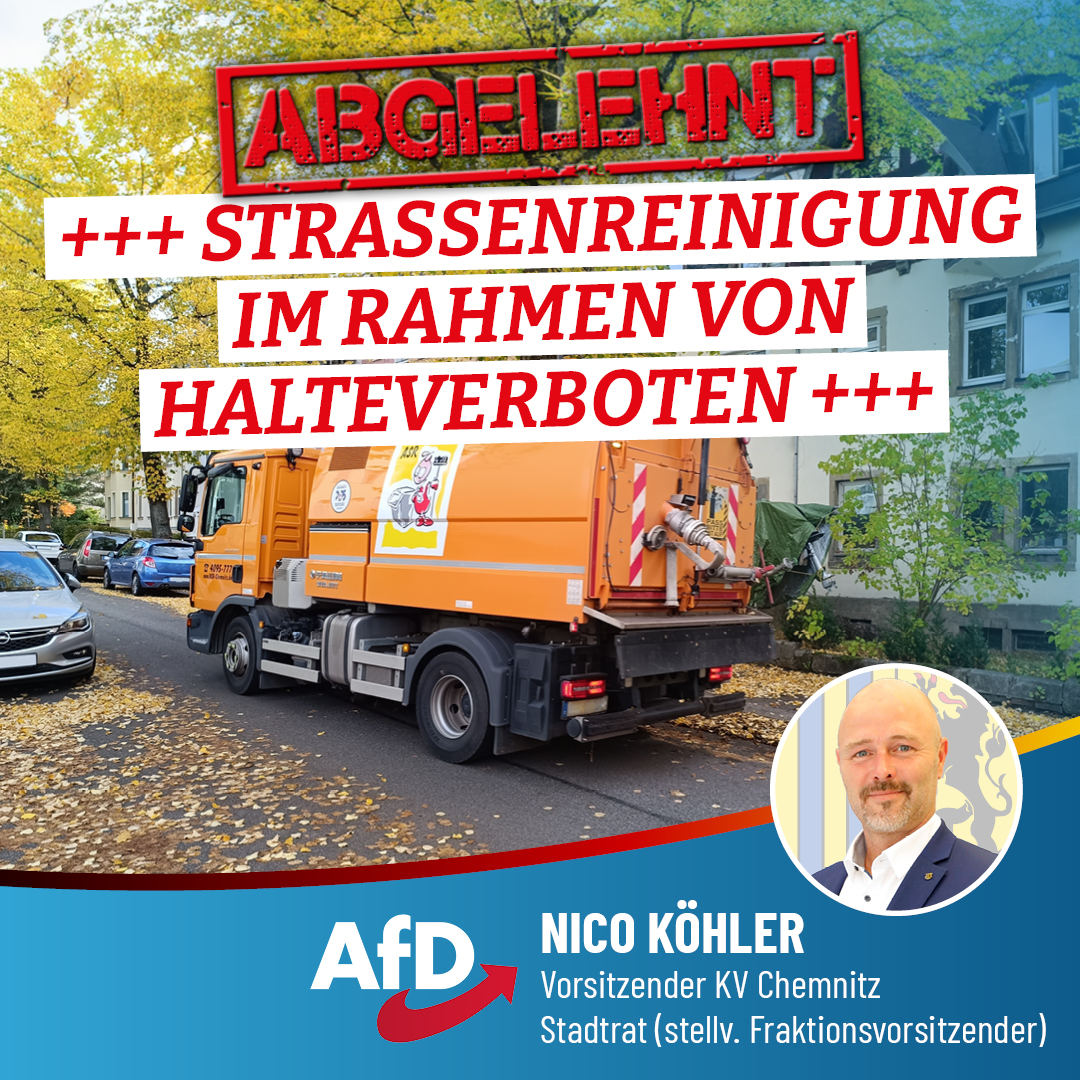 Abgelehnt: Straßenreinigung im Rahmen von Halteverboten