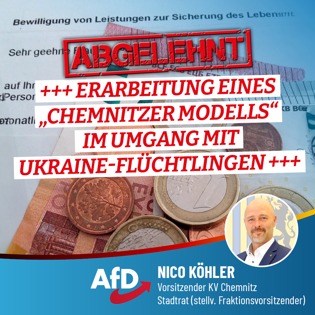 Abgelehnt: Erarbeitung eines „Chemnitzer Modells“ im Umgang mit Ukraine-Flüchtlingen