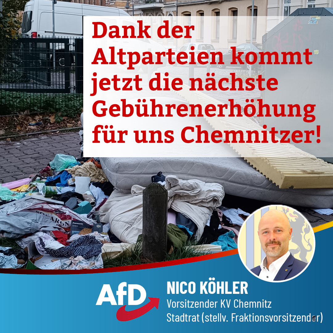 Dank der Altparteien nächste Gebührenerhöhung für Chemnitz