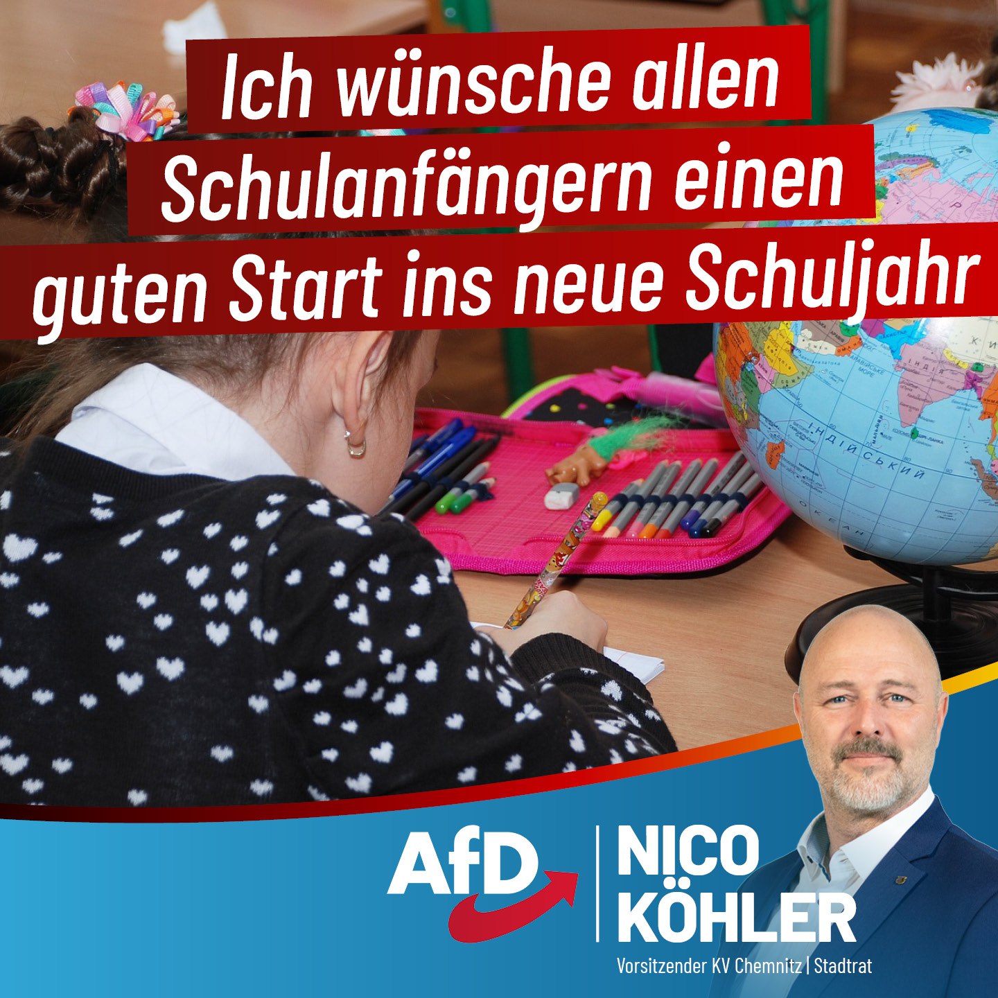 Ich wünsche allen Schulanfängern einen guten Start